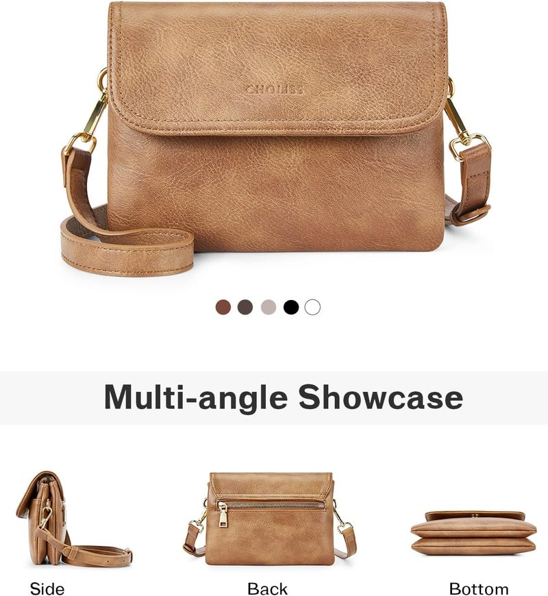 CHOLISS Small Crossbody Bags for Women, Vegan Leather Cell Phone Purse, Mini Travel Purse with Adjustable Strap Womens Gifts - Image 5